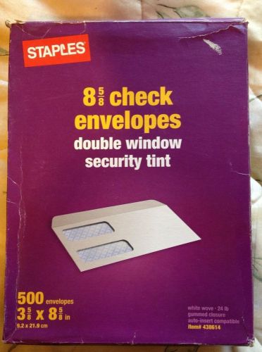 STAPLES  Invoice Envelopes Double Window Security Tint Box of 480 Envelopes