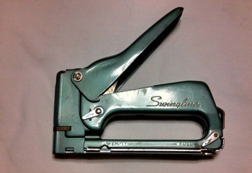 vintage Swingline 101, small staplegun teal green color