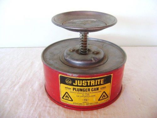 JustRite Plunger Can ~ Parts Cleaner ~ Model 10108 ~ 1 Quart ~ Clean!