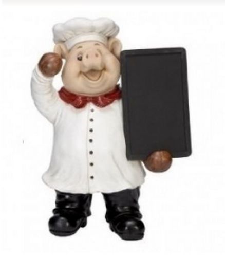 * benzara polystone emile french pig with chalk board - 19&#034; tall for sale