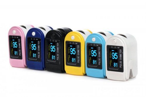Spo2 monitor fingertip pulse oximeter,color oled display with a black case for sale