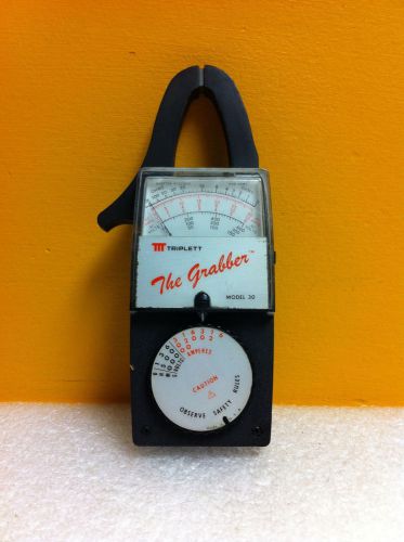 Triplett Model 30 &#034;The Grabber&#034; Series Clamp-On Amp Meter &amp; Case
