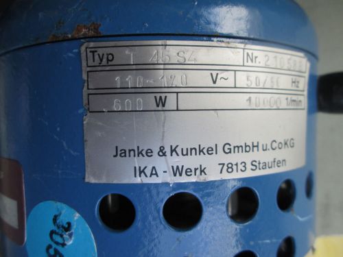Janke &amp; Kunkel IKA Werk T 45 S4 Ultra Turrax Mixer Electric Motor Homoginizer