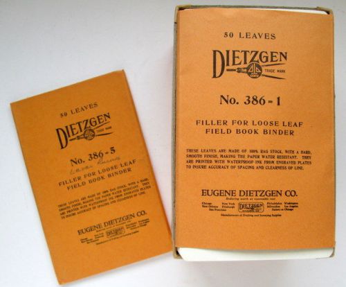Vintage DIETZGEN Loose Leaf Leaves Ruling Paper for Engineers Field Books 386-1