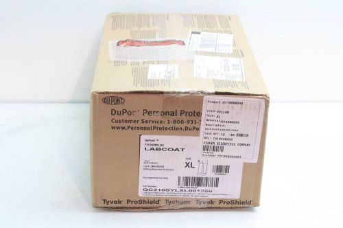 Lot of 12 new dupont tyvek qc210sy disposable yellow labcoat size extra large xl for sale