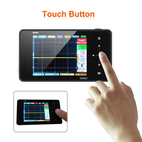 Mini portable handheld ds202 usb 2-channel storage touch digital oscilloscope for sale