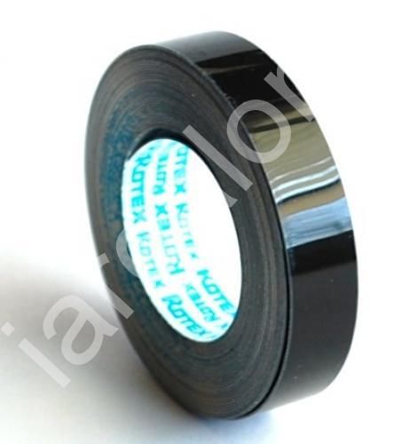 ROTEX Embossing Tape Glossy Black 3/8&#034; x 12 Ft No Cassette NEW Label Labeling