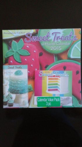 New 2015 16 Month Calendar 3 Pack Wall, Mini Wall &amp; 2 Yr Pocket book sweet treat
