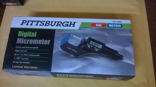 Brand New Pittsburgh Digital Micrometer SAE &amp; Metric Item #68305