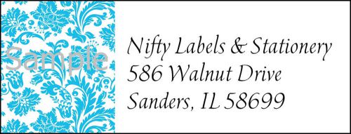 Blue damask background #25 laser return address labels for sale
