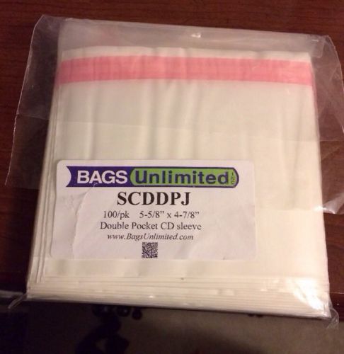 Bags Unlimited CD DVD Double Pocket Sleeves 100 Ct 5-5/8 X 4 7/8 Jewel Storage