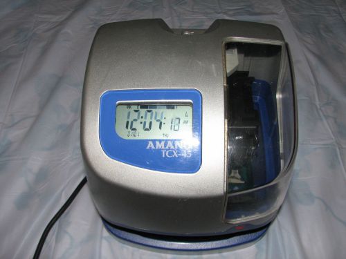 Amano tcx-45 tcx45 electronic time clock w/ ac adapter &amp; key for sale