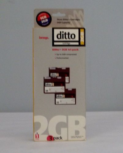 Box of 3 IOMEGA DITTO Data Cartridges 2GB NOS
