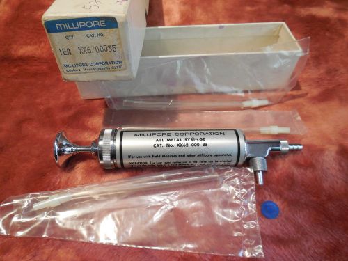 Millipore Corp. All Metal Syringe #XX62 000 35 FIlter Plunger in Box