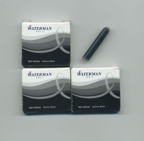 Waterman Fountain Pen Mini Lady Intense Black 3 Packs of 6 Cartridges (52126-W1)