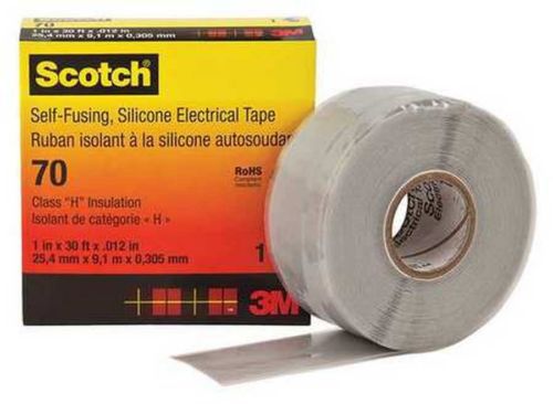 3M SCOTCH 70 Self Fusing Silicone Rubber Electrical Tape Class H 1&#034;x 30