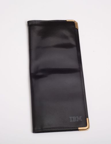 New IBM Black Leather Business Card Holder with IBM Logo by Hazel
