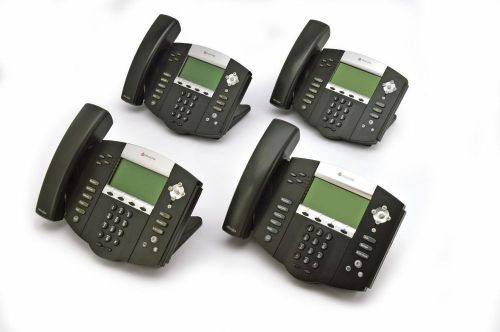 Lot of 4 Polycom SoundPoint IP 550 4 Line SIP VoIP Telephone 2201-12550-001