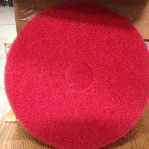 16&#034; FLOOR MACHINE SCRUBBER PADS RED FOR DAILY BUFFING 5 PCS.