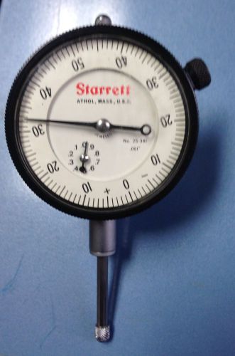 Starrett Dial Indicator No. 25-341 .001&#034; increments 1 Inch Travel Lockable Dial