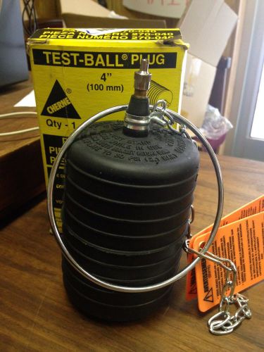Never used CHERNE 4&#034; Test-Ball Plug with chain and instruction original box