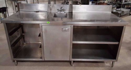 78&#034; stainless steel heavy duty work table w/ 1 bowl compartment sink storage for sale