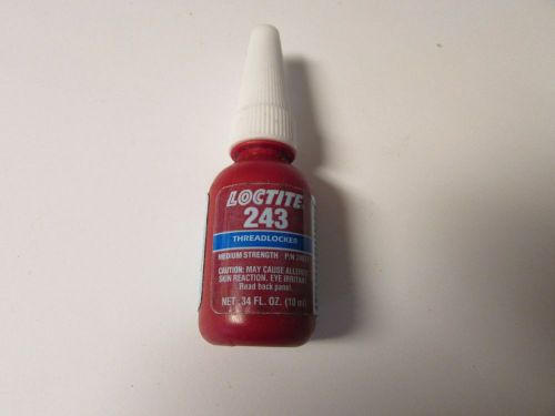 Loctite 243 thread locker, small bottle 10 ml red bottle white cap new for sale