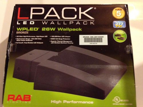 RAB LED Wallpack WPLED26 26W Watt Cool Light 5000K Fixture.