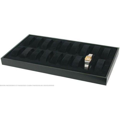 Black 18 Watch Organize Storage Display Wooden Tray