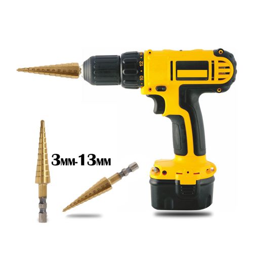 Practical unique titanium coated 3-13mm 11step drill 1/4&#034; hss hex shank tool for sale