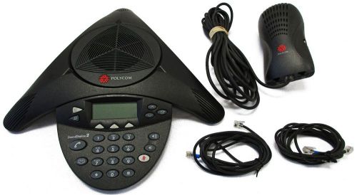 Polycom SoundStation 2 Conference Phone + Wall Module 2201-16200-001 C