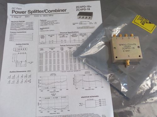 Mini-Circuits 15542 ZC4PD-18 1GHz to 1.8Ghz 4 way 0° Split/Comb       (E3)
