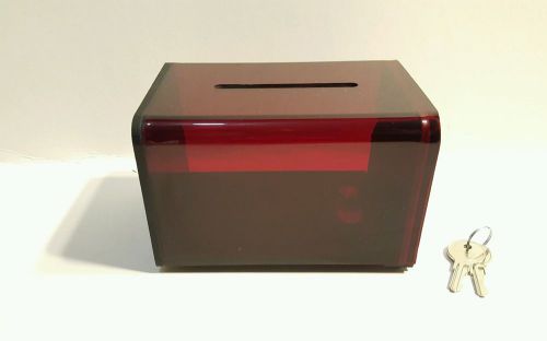 Portable tip box, donation box, counter top charity box, money box! Red/Black!