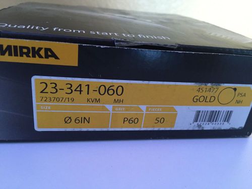 Mirka 23-341-060 Bulldog Gold 6&#034; PSA Disc 060 Grit (Qty 50 per Box)