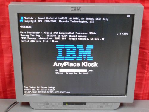 IBM AnyPlace Kiosk 4838 Model 93E with 19&#034; Touch Screen Tested working!