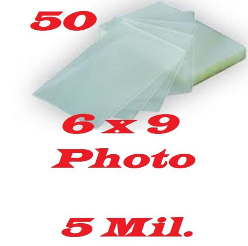 50 6 x 9  Laminating Laminator Pouches Sheets  5 Mil Photo