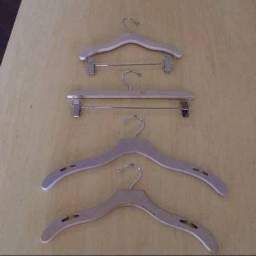 Wood hangers white antique wash commercial used store fixtures kids adults deal for sale