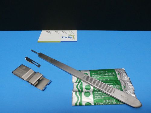 Scalpel Handle #3L with Blade #10 &amp; Blade Remover Surgical Veterinary Instrument