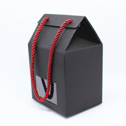 Gift Boxes Craft Paper Box With Handle Window Wedding Favor Candy Food Packaging