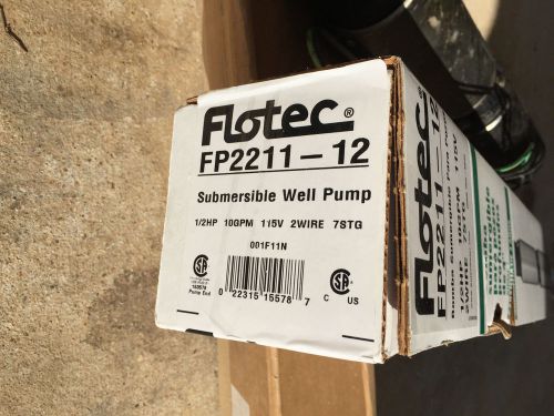 Flotec FP2211 2Wire 4 Inch Submersible Well Pump 115V 1/2 HP FOR PARTS OR REPAIR