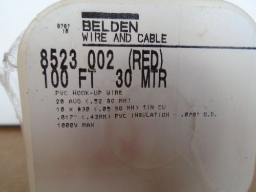 Belden PVC Hook-Up Wire Red 8523 002 100 Feet 20 AWG Stranded Tinned New