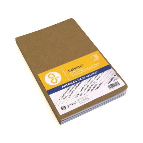 Guided Products ReWrite 5 x 8 Inches, Ruled Recycled Notebook, 48 Pages, 3 Pack