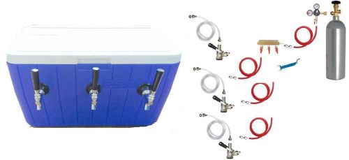 Portable Kegerator Beer Jockey Box Tap Triple 3 Keg Faucet Cooler full kit