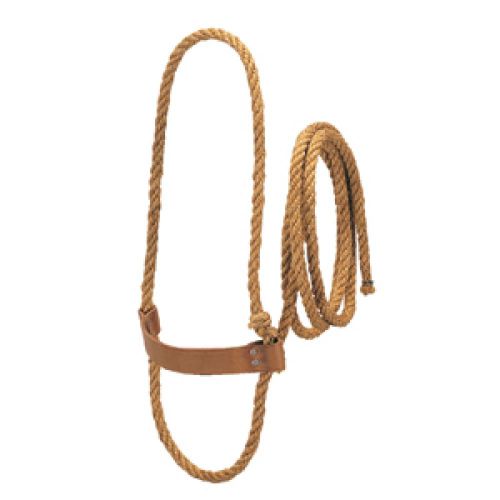 Weaver Leather Sisal Rope Halter with Harness Leather Noseband, Cow