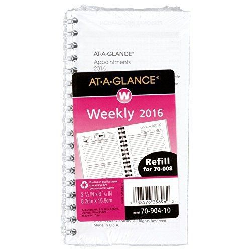 At-A-Glance AT-A-GLANCE Weekly Appointment Book / Planner Refill 2016 for