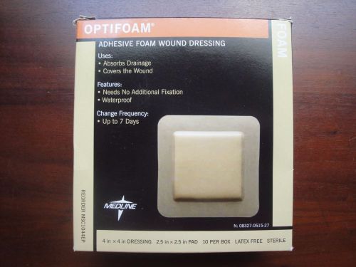 Open Box of 8 MEDLINE Optifoam Adhesive Foam Wound Dressing 4&#034;x4&#034; #MSC1044EP