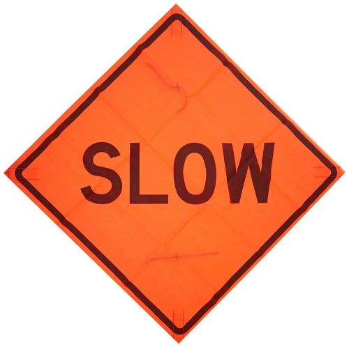 Traffic Sign Speed Limit SLOW Sign 17841 Polyester Fabric Square 48&#034; x 48&#034; |KR2|