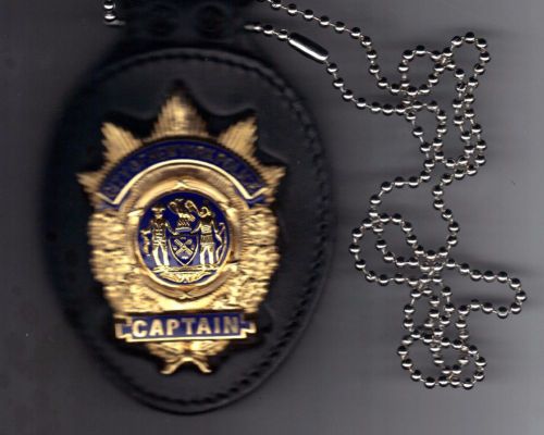 Nyc police captain style badge cut-out neck hanger w/chain (badge not included) for sale