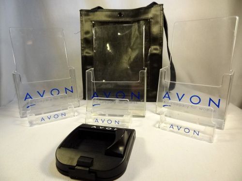 Avon Brochure Business Card Holder Display Bag Credit Card Imprinter 8 Piece Lot