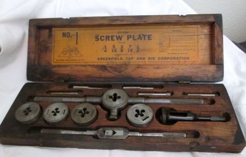 ANTIQUE WELLS BROTHERS LITTLE GIANT SCREW PLATE TAP AND DIE SET
